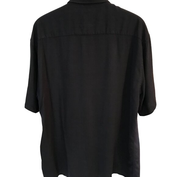 Pierre Cardin Two-Tone Rayon Shirt: Tropical Floral Blue Black, Men’s Size Large - Picture 2 of 8